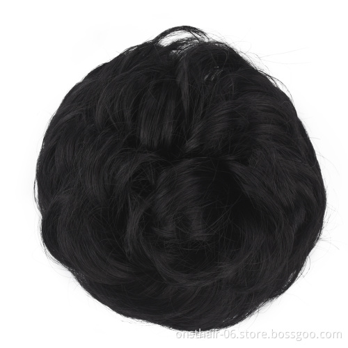 MYZYR Synthetic Curly Elastic Rubber Band Chignon Messy Bun Donut Hairpieces for Women and Kids Wrap On Ponytail Hair Extensions